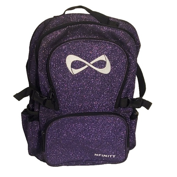 Nfinity Classic Cheerleading Cheer Purple Sparkle Backpack - Picture 1 of 13